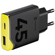 Tactical Minimi 45W AC GaN Schnellladegerät - USB-C, USB-A - Schwarz / Gelb