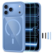 iPhone 17 Pro/18 Pro Tech-Protect MagOne MagSafe CC-Hülle mit 2x Glass+ Panzerglas - Hellblau / Transparent