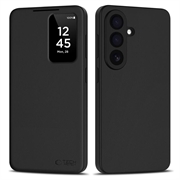 Samsung Galaxy A57 Tech-Protect Smart Clear View Flip Hülle mit Kartenschlitz - Schwarz