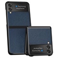 Textured Samsung Galaxy Z Flip3 5G Hybrid Hülle - Blau