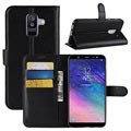 Samsung Galaxy A6+ (2018) Wallet Hülle mit Ständer - Schwarz