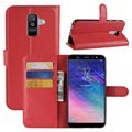 Samsung Galaxy A6+ (2018) Wallet Hülle mit Ständer - Rot