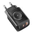 Toocki TCT20-21EU 3-in-1-GaN-Ladegerät - USB-C/USB-A - Schwarz