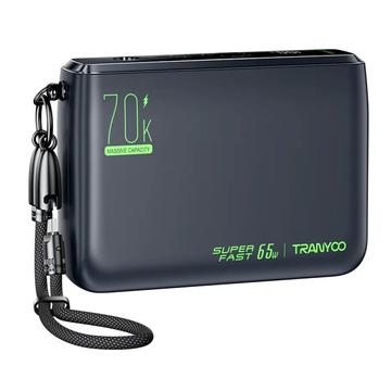 Tranyoo T-L7 70000mAh Power Bank - 65W PD, 2x USB-A, 2x USB-C - Schwarz