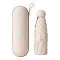 5-fach zusammenklappbarer Mini-Regenschirm mit UV-Schutz - Beige