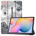 Tri-Fold Serie Samsung Galaxy Tab S6 Lite 2020/2022/2024 Folio Hülle - Eiffelturm