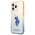 U.S. Polo Double Horse iPhone 14 Pro Hybrid Hülle - Orange / Blau