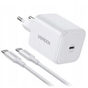 Ugreen X524 45-W-GaN-USB-C-Steckdosenladegerät mit USB-C-Kabel - Weiß