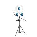 UN-700 10'' LED Ringlicht mit Stativ Stand Sound Card Tray und 3 Telefonhalterungen für Selfie YouTube Video Fotografie Makeup