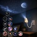USB-Galaxy-Projektor-Nachtlicht – 13 Sternscheiben, flexibles 360-Schwanenhals-Design – Weiß