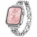 UWIER NovaMini Damen-Smartwatch mit Strass-Lünette - Silber