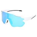 UY066 Polarisierte Sportsonnenbrille zum Radfahren, Laufen und Wandern - Weiß / Blau