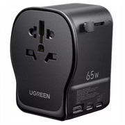 Ugreen S550 Reiseadapter - 65W, 3.25A, USB-A, 2x USB-C - Schwarz