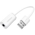 Ugreen US206 USB-A-zu-3.5mm-Audioadapter - Weiß