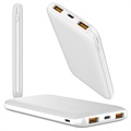 Ultra-Dünn QC3.0&PD USB-C Schnelle Powerbank - 10000mAh - Weiß