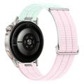 Universelles Nylon-Uhrenarmband mit Schnellverschluss und Klettverschluss, 18mm - Cyan / Pink