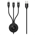 Usams CC088 Apple Watch Ladegerät / 3-in-1 Kabel - 1.2m - Schwarz