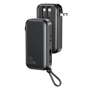 Usams US-CD172 PB63 Powerbank mit 3-in-1 Kabel - 1000mAh - Schwarz