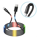Usams US-SJ287 USB-C LED Ladekabel - 2A - Schwarz