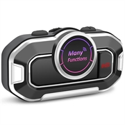V9 Motorradhelm/Bluetooth 5.0-Headset - FM-Radio, zwei Mikrofone, automatische Anrufannahme - Schwarz