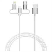 Verbatim Essentials 3-in-1-Kabel - USB-A auf Micro-B, USB-C, Lightning - 18W, 1m - Weiß