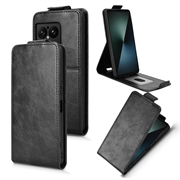 Sony Xperia 1 VIII Vertikal Flip Hülle mit Ständer - Schwarz