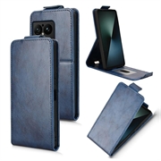 Sony Xperia 1 VIII Vertikal Flip Hülle mit Ständer - Dunkelblau
