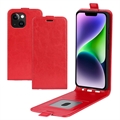 iPhone 15 Plus Vertikale Flip Hülle - Rot
