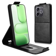 Honor 600 Lite Vertikal Flip Hülle mit Ständer - Schwarz