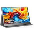 W156U2 15.6-Zoll-Full-HD-Laptop-Monitor mit abnehmbarer Lederhülle – Schwarz