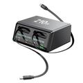 WLX-60E 210-W-GaN-Ladestation mit 2 ausziehbaren USB-C-Kabeln
