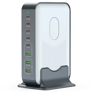 WLX-F8B GaN 8-Port Desktop-Ladestation für Laptops, Tablets und Telefone - 200W