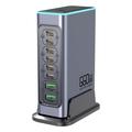 WLX-F8L 8-Port-GaN-Desktop-Ladestation 660W - 6xUSB-C PD, 2xUSB-A QC3.0
