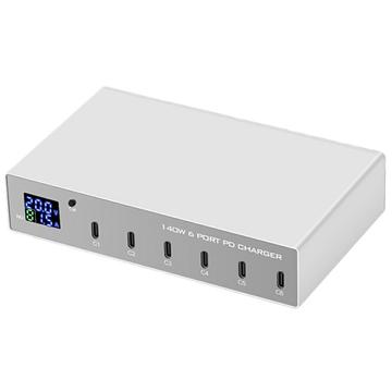 WLX-X6P USB-C Desktop-Ladestation für Laptops, Smartphones und Tablets - 140W