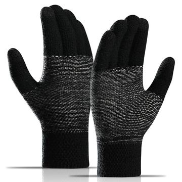 WM 1 Paar Unisex gestrickte warme Handschuhe Touchscreen dehnbare Fäustlinge mit Strickfutter Handschuhe
