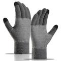 WM 1 Paar Unisex gestrickte warme Handschuhe Touchscreen dehnbare Fäustlinge mit Strickfutter Handschuhe - Grau