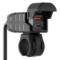 WUPP CS-2100A1 USB-A & Typ-C Dual-Port Schnell-Ladegerät für Motorräder mit LED-Voltmeter