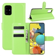 Samsung Galaxy A51 5G Wallet Schutzhülle mit Magnetverschluss - Grün
