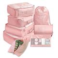 Set wasserdichter Reise-Aufbewahrungstaschen - 8-teilig - Rosa