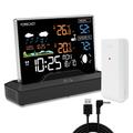 Drahtlose Wetterstation mit LCD-Display - für drinnen und draußen - schwarz