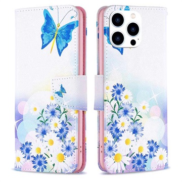 Wonder Series iPhone 14 Pro Wallet Hülle - Blau Schmetterling