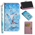 Wonder Series iPhone 12 mini Schutzhülle mit Geldbörse - Blau Schmetterling