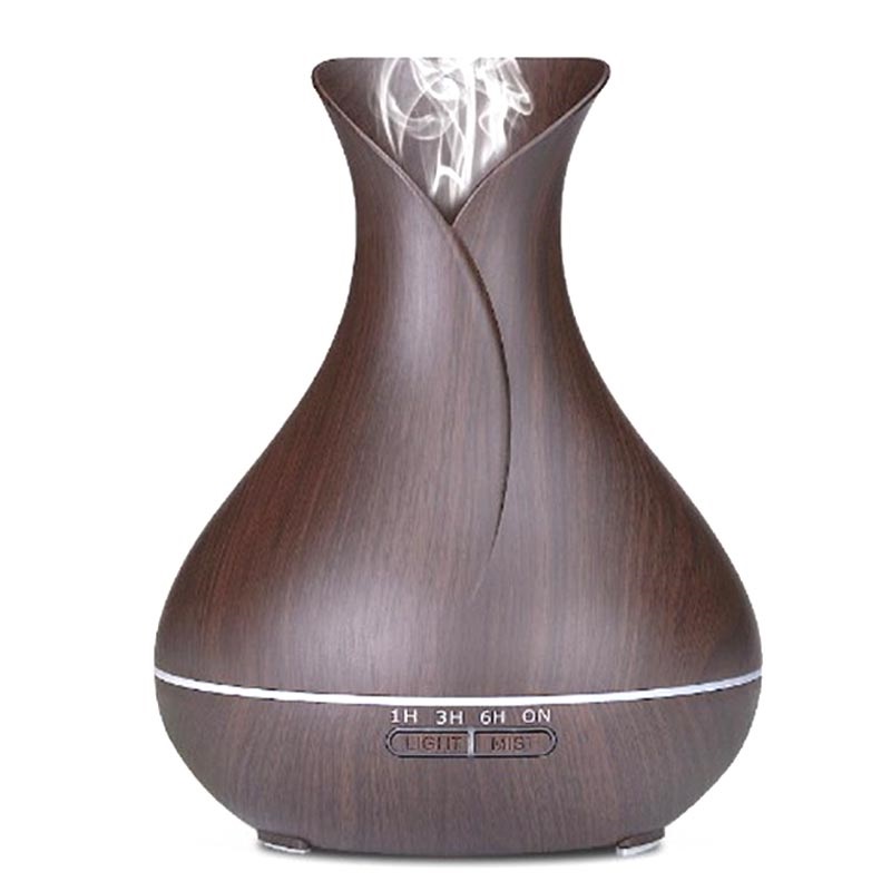 Luftbefeuchter mit Holzstruktur und Buntem LED-Licht - 550ml