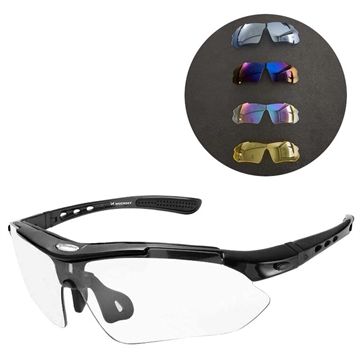 Wozinsky WSG-B01 Polarisierte Sonnenbrille mit Linsenset - Schwarz