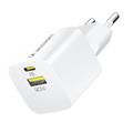 Wozinsky WWCEAC 33W GaN Dual-Port Wand-Ladegerät - USB-A, USB-C - Weiß