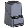 X11 Qi2 15W 3-in-1-MagSafe-Ladestation mit LED-Uhr - Schwarz