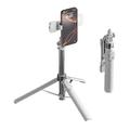 X2 Bluetooth-Selfie-Stick mit Stativ, Fernbedienung und zwei Einstelllichtern - Weiß
