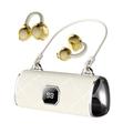 X22 Clip-On-Funkkopfhörer mit stilvollem Ladecase – Beige