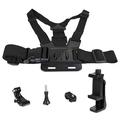 XD-27 Actionkamera-Brustgurt mit Handyhalterung - Schwarz