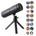XO-737 Weihnachts-Projektionslampe – 16 Muster, 360-Drehung, abnehmbares Stativ – Schwarz